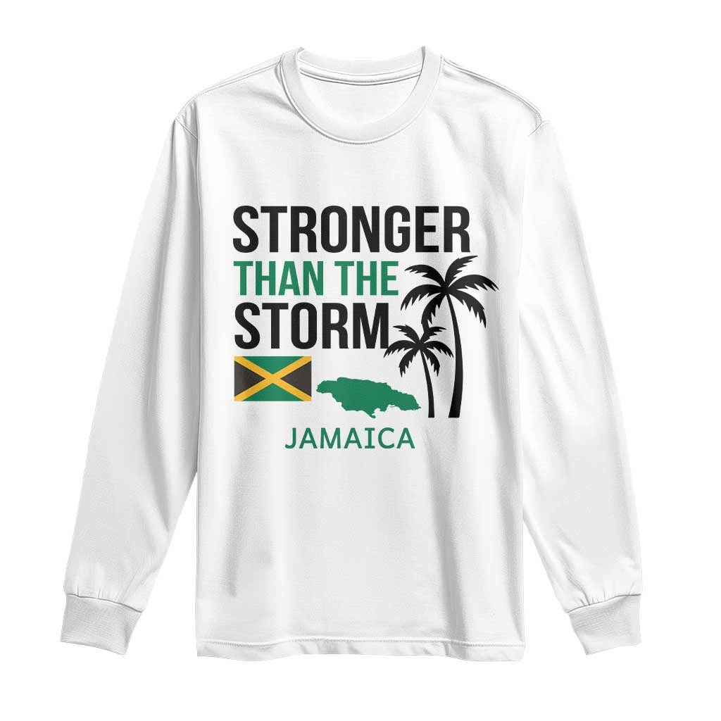 Stronger Than The Storm Jamaica Long Sleeve Shirt Resilience and Hope Hurricane Awareness TS02 White Print Your Wear