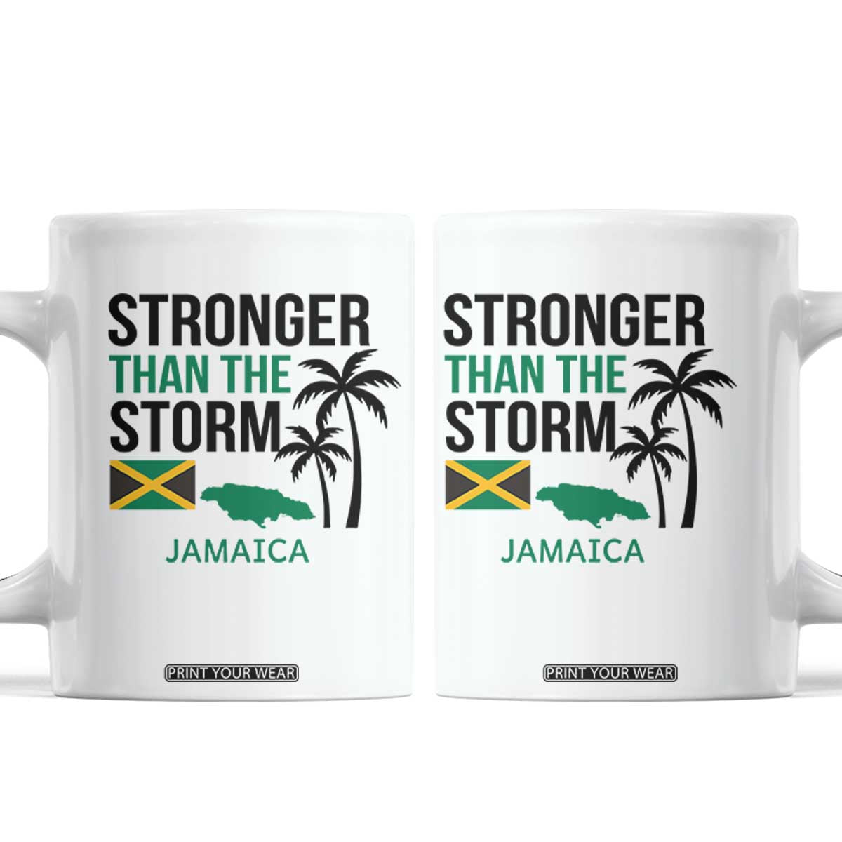 Stronger Than The Storm Jamaica Coffee Mug Resilience and Hope Hurricane Awareness TS02 White Print Your Wear