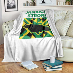 Jamaican Strong Resilience Geometric Flag Throw Blanket Abstract Island Map and Heritage TS02 Print Your Wear