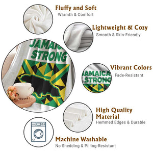 Jamaican Strong Resilience Geometric Flag Throw Blanket Abstract Island Map and Heritage TS02 Print Your Wear