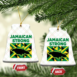 Jamaican Strong Resilience Geometric Flag Ceramic Ornament Abstract Island Map and Heritage TS02 Print Your Wear