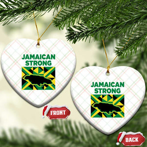 Jamaican Strong Resilience Geometric Flag Ceramic Ornament Abstract Island Map and Heritage TS02 Print Your Wear