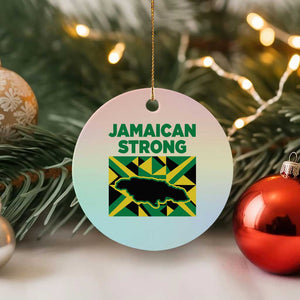 Jamaican Strong Resilience Geometric Flag Ceramic Ornament Abstract Island Map and Heritage TS02 1pc Pastel Print Your Wear