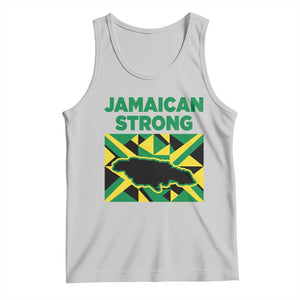 Jamaican Strong Resilience Geometric Flag Tank Top Abstract Island Map and Heritage TS02 Ash Print Your Wear