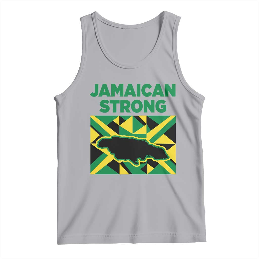 Jamaican Strong Resilience Geometric Flag Tank Top Abstract Island Map and Heritage TS02 Athletic Heather Print Your Wear