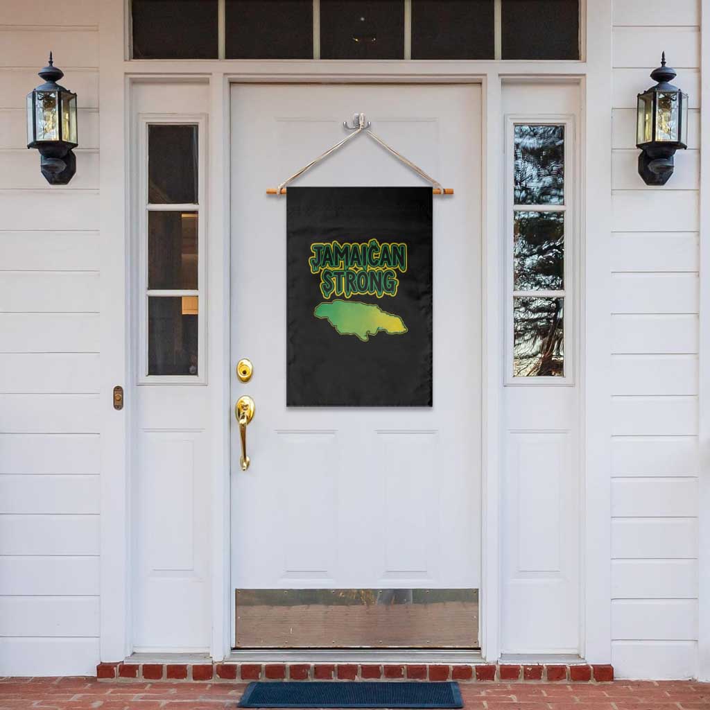 Jamaican Strong Resilience Graphic Garden Flag Caribbean Island Map Silhouette TS02 Print Your Wear