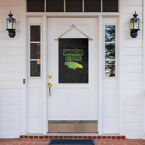 Jamaican Strong Resilience Graphic Garden Flag Caribbean Island Map Silhouette TS02 Print Your Wear