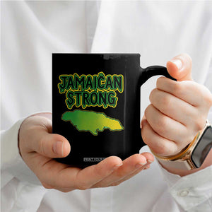 Jamaican Strong Resilience Graphic Coffee Mug Caribbean Island Map Silhouette TS02 Print Your Wear