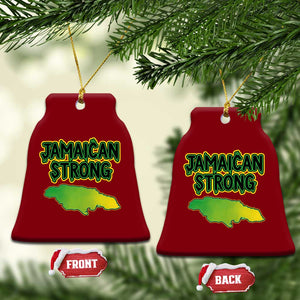 Jamaican Strong Resilience Graphic Ceramic Ornament Caribbean Island Map Silhouette TS02 Print Your Wear