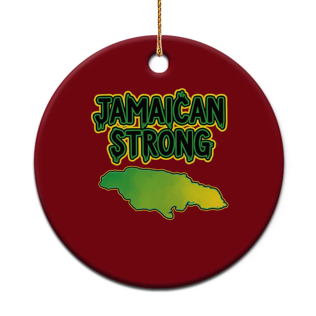 Jamaican Strong Resilience Graphic Ceramic Ornament Caribbean Island Map Silhouette TS02 1pc Red Print Your Wear