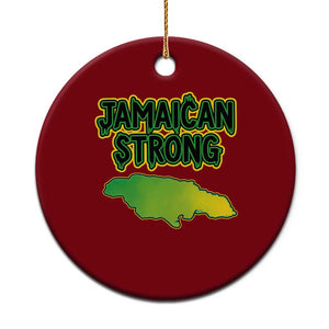 Jamaican Strong Resilience Graphic Ceramic Ornament Caribbean Island Map Silhouette TS02 1pc Red Print Your Wear