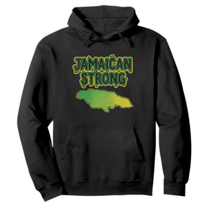 Jamaican Strong Resilience Graphic Hoodie Caribbean Island Map Silhouette TS02 Black Print Your Wear