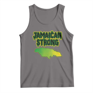 Jamaican Strong Resilience Graphic Tank Top Caribbean Island Map Silhouette TS02 Deep Heather Print Your Wear