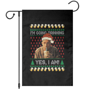 Funny Ed Gein Drinking Wine Garden Flag Im Going Drinking Yes I Am Christmas Meme TS02 Black Print Your Wear