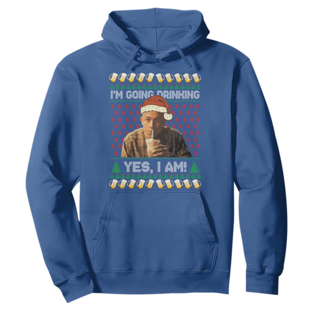Funny Ed Gein Drinking Wine Hoodie Im Going Drinking Yes I Am Christmas Meme TS02 Royal Blue Print Your Wear