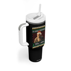 Funny Ed Gein Drinking Wine Tumbler With Handle Im Going Drinking Yes I Am Christmas Meme TS02 Print Your Wear