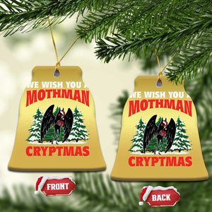 Mothman Christmas Christmas Ornament We Wish You A Mothman Cryptmas Cryptid Cryptidcore TS02 Bell Flake Gold Print Your Wear