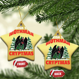 Mothman Christmas Christmas Ornament We Wish You A Mothman Cryptmas Cryptid Cryptidcore TS02 Star Gold Print Your Wear