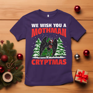 Mothman Christmas T Shirt We Wish You A Mothman Cryptmas Cryptid Cryptidcore TS02 Purple Printyourwear