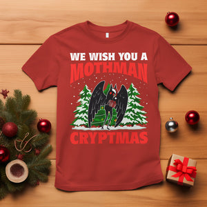 Mothman Christmas T Shirt We Wish You A Mothman Cryptmas Cryptid Cryptidcore TS02 Red Printyourwear