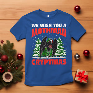 Mothman Christmas T Shirt We Wish You A Mothman Cryptmas Cryptid Cryptidcore TS02 Royal Blue Printyourwear