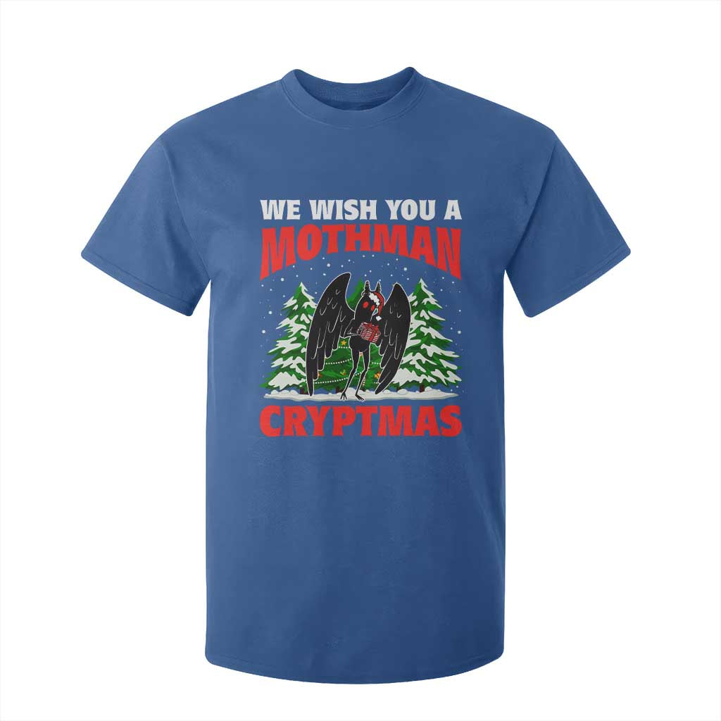Mothman Christmas T Shirt For Kid We Wish You A Mothman Cryptmas Cryptid Cryptidcore TS02 Royal Blue Print Your Wear