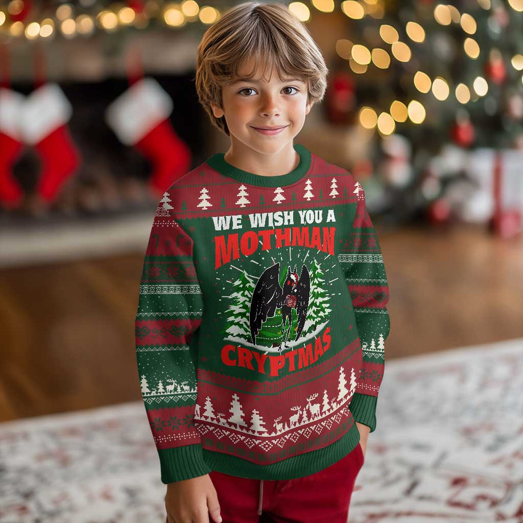 Mothman Christmas Ugly Christmas Sweater We Wish You A Mothman Cryptmas Cryptid Cryptidcore TS02 Christmas Print Your Wear