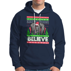 Mothman Christmas Hoodie Believe Cryptmas Cryptid Monster Point Pleasant TS02 Navy Printyourwear