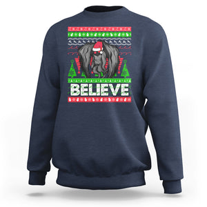 Mothman Christmas Sweatshirt Believe Cryptmas Cryptid Monster Point Pleasant TS02 Navy Printyourwear