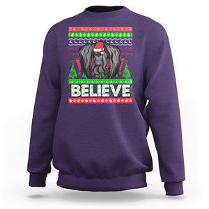 Mothman Christmas Sweatshirt Believe Cryptmas Cryptid Monster Point Pleasant TS02 Purple Printyourwear