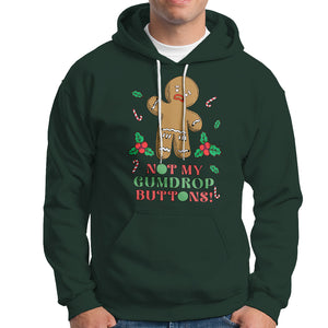 Funny Gingerbread Hoodie Not My Gumdrop Buttons Christmas Cookie TS02 Dark Forest Green Printyourwear