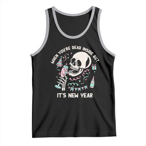 Drinking Skeleton Tank Top When You're Dead Inside But It's New Year TS02 Black Athletic Heather Print Your Wear