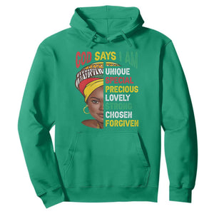 Black History Month Hoodie God Says I Am Bible Melanin Girl Pride TS02 Irish Green Printyourwear