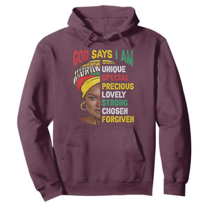 Black History Month Hoodie God Says I Am Bible Melanin Girl Pride TS02 Maroon Printyourwear