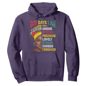 Black History Month Hoodie God Says I Am Bible Melanin Girl Pride TS02 Purple Printyourwear