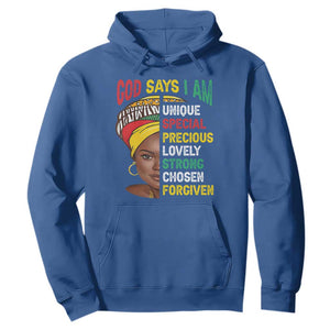 Black History Month Hoodie God Says I Am Bible Melanin Girl Pride TS02 Royal Blue Printyourwear