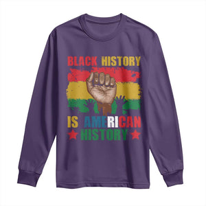 Black History Is American History Long Sleeve Shirt African American Pride Raised Fist TS02 Purple Print Your Wear