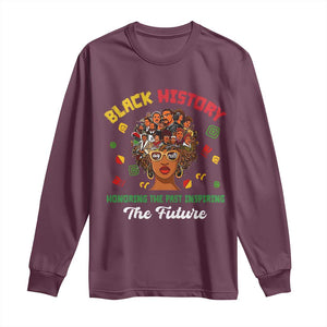 Black History Month Long Sleeve Shirt Honoring The Past Inspiring The Future African American Roots TS02 Maroon Print Your Wear