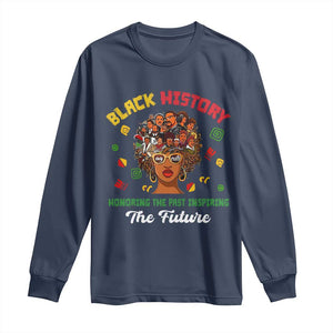 Black History Month Long Sleeve Shirt Honoring The Past Inspiring The Future African American Roots TS02 Navy Print Your Wear