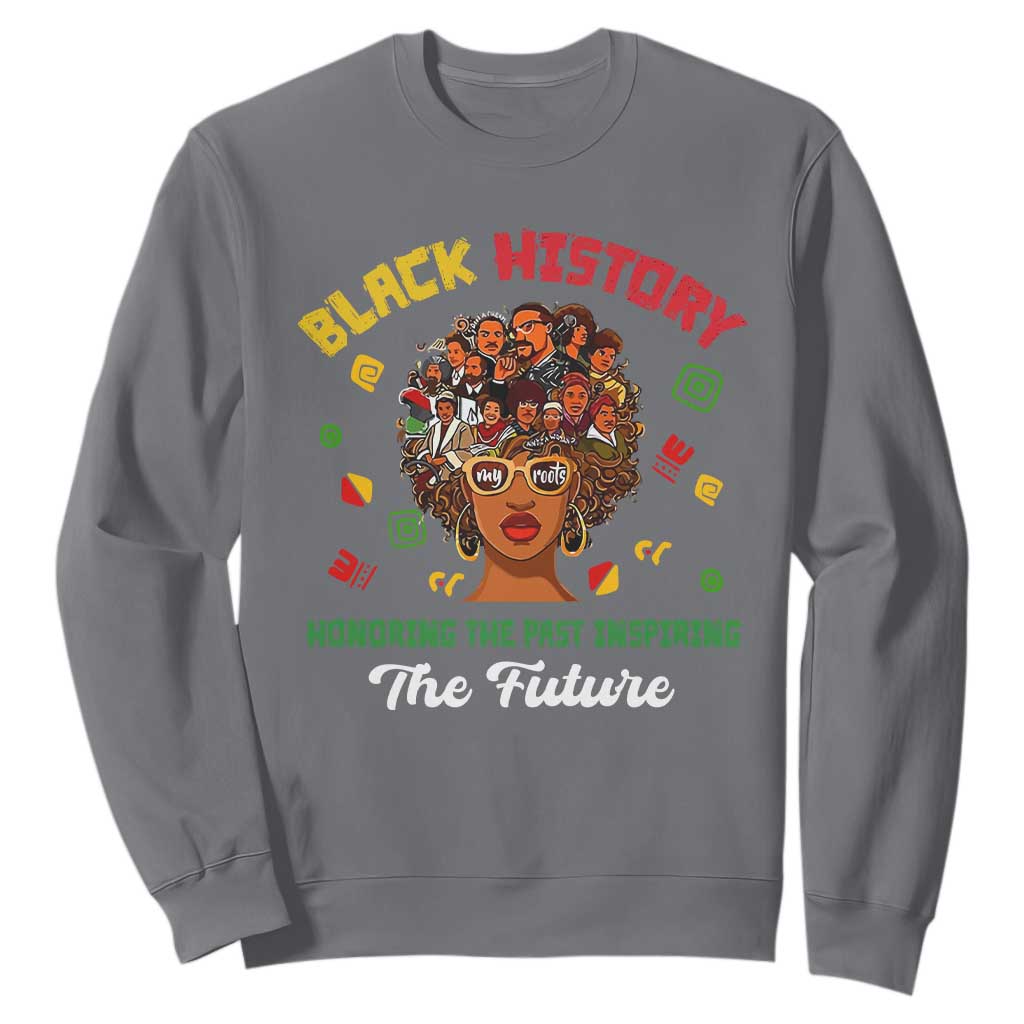 Black History Month Sweatshirt Honoring The Past Inspiring The Future TS02 Charcoal Printyourwear
