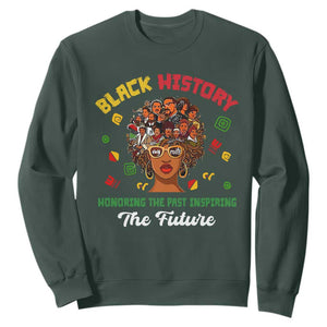 Black History Month Sweatshirt Honoring The Past Inspiring The Future TS02 Dark Forest Green Printyourwear