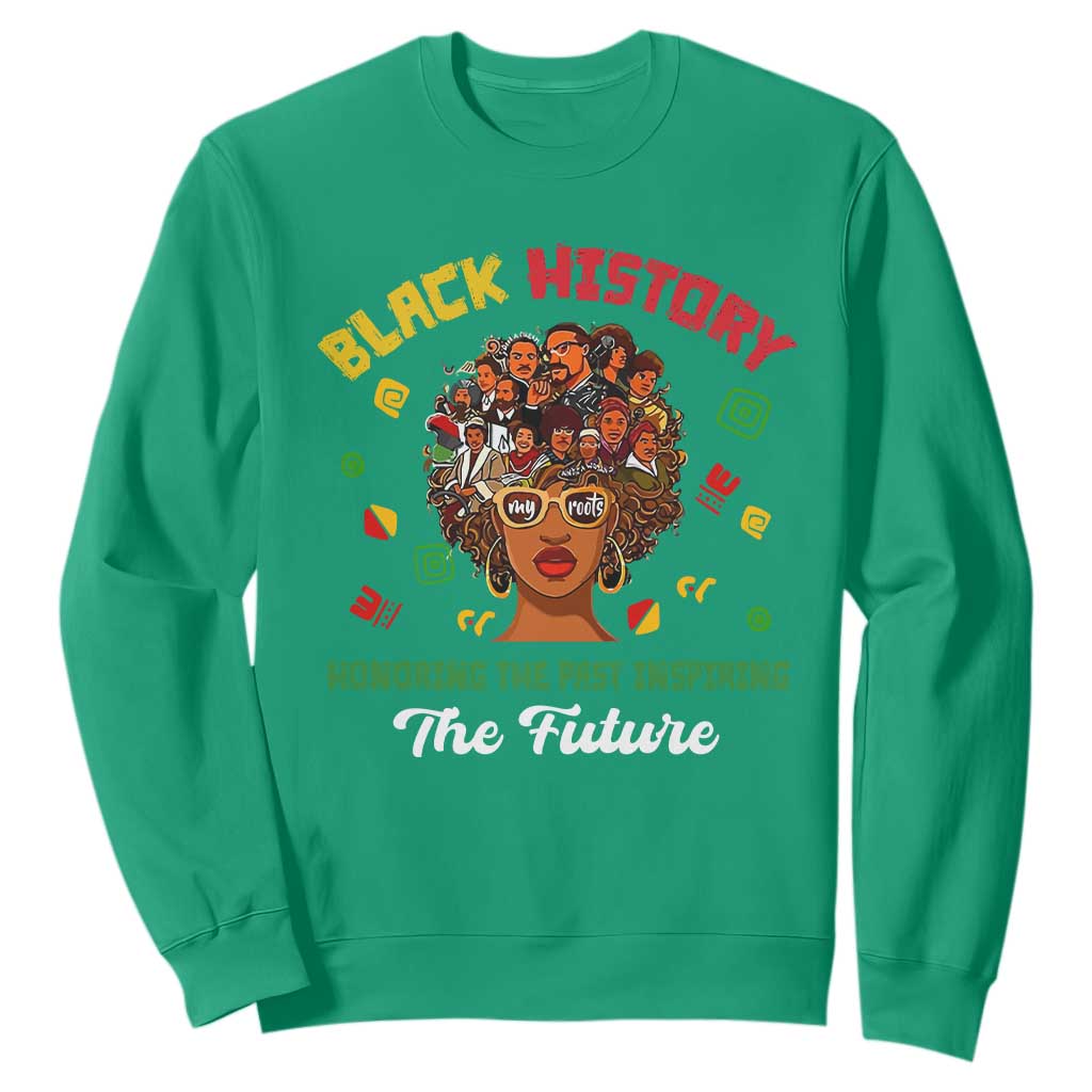 Black History Month Sweatshirt Honoring The Past Inspiring The Future TS02 Irish Green Printyourwear