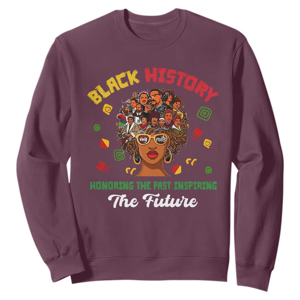 Black History Month Sweatshirt Honoring The Past Inspiring The Future TS02 Maroon Printyourwear