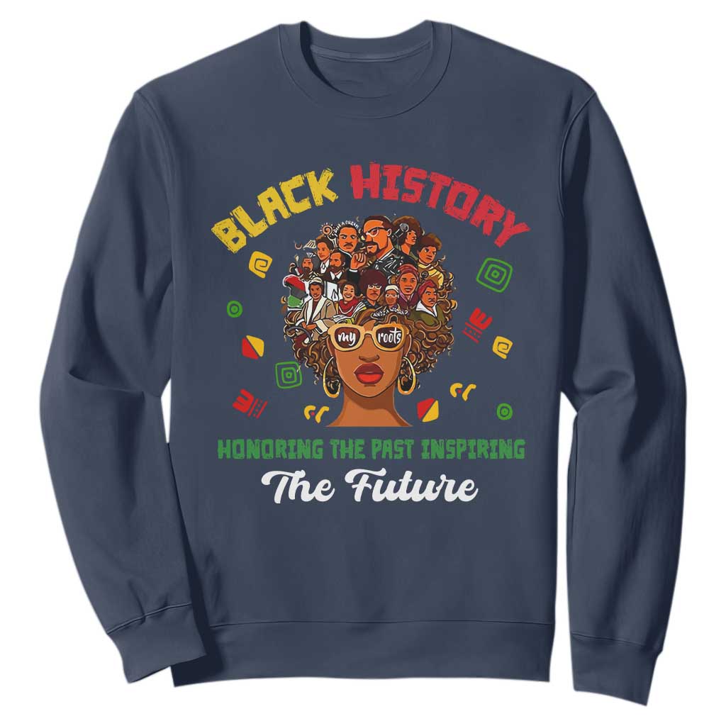 Black History Month Sweatshirt Honoring The Past Inspiring The Future TS02 Navy Printyourwear