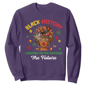 Black History Month Sweatshirt Honoring The Past Inspiring The Future TS02 Purple Printyourwear