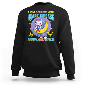 Unicorn CHD Awareness Sweatshirt I Love Someone With Heart Disease To The Moon & Back TS02 Black Printyourwear