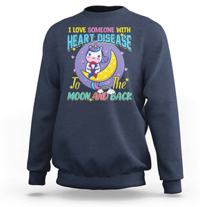 Unicorn CHD Awareness Sweatshirt I Love Someone With Heart Disease To The Moon & Back TS02 Navy Printyourwear