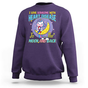 Unicorn CHD Awareness Sweatshirt I Love Someone With Heart Disease To The Moon & Back TS02 Purple Printyourwear