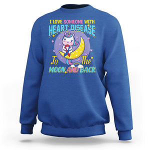 Unicorn CHD Awareness Sweatshirt I Love Someone With Heart Disease To The Moon & Back TS02 Royal Blue Printyourwear