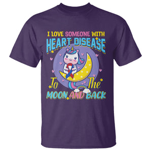 Unicorn CHD Awareness T Shirt I Love Someone With Heart Disease To The Moon & Back TS02 Purple Printyourwear